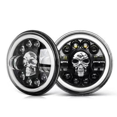 linternas de la motocicleta LED de la ronda 7Inch para Harley Royal Enfield 12000lm