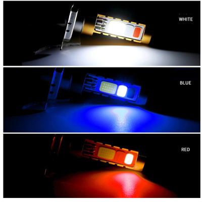 3 rojo azul blanco de la linterna H4 H6 80W P15D BA20D de la MAZORCA LED de los colores