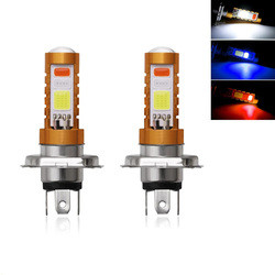 3 rojo azul blanco de la linterna H4 H6 80W P15D BA20D de la MAZORCA LED de los colores