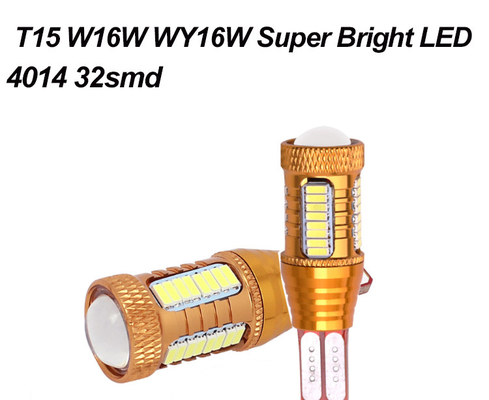 luces de freno reversas blancas automotrices ligeras interiores de las bombillas del Cree 12v 4014 32smd T10 Canbus LED