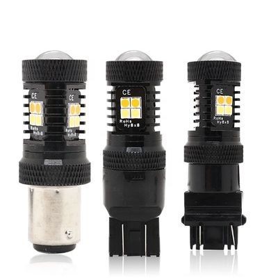 Luces de señal amarillas blancas de vuelta del freno de la montaña rusa 12V LED del color dual 1157 3157 7443 3030 16SMD