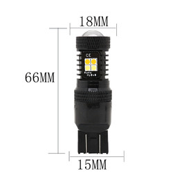 Luces de señal amarillas blancas de vuelta del freno de la montaña rusa 12V LED del color dual 1157 3157 7443 3030 16SMD