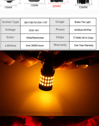 luces de señal universales autos de vuelta del freno de 6000K LED para el coche 7.5W 12V
