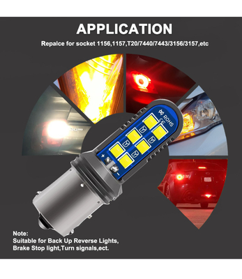 el universal 5w llevó la señal de vuelta de la luz de la cola Mini Headlamps 12SMD