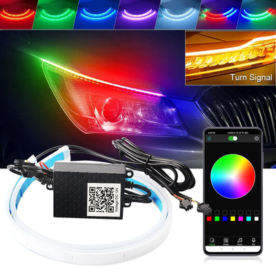 Montaña rusa impermeable de neón universal ligera RGB de funcionamiento del tiempo del día del control DRL LED del APP