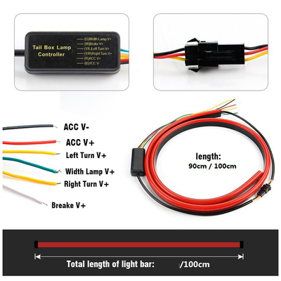 El tercero rojo flexible de la tira de tubo de la linterna LED del coche que destella frena el alto soporte ligero de la cola posterior