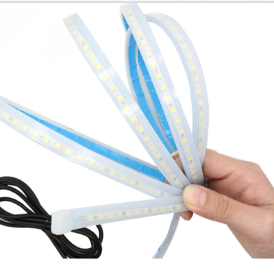 luces impermeables flexibles DRL de la guía del flujo del freno de la señal de vuelta de la tira de tubo de la linterna LED del coche de 2pcs 12V
