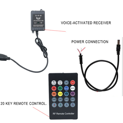 La linterna colorida del coche del ambiente del control de la voz llevó la tira RF decorativo Rgb 5050