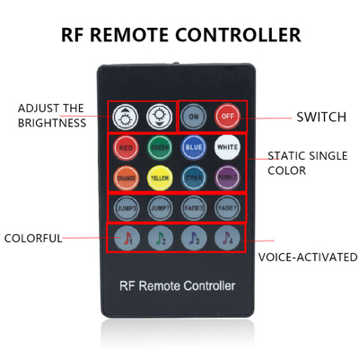 La linterna colorida del coche del ambiente del control de la voz llevó la tira RF decorativo Rgb 5050