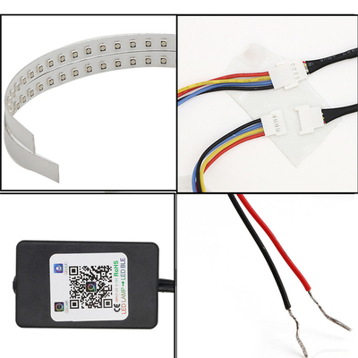 Las luces ambiente APP del coche del IP 67 LED controlan el equipo de los anillos del halo del demonio del grado SMD de Angel Eye Kits 360 de la linterna