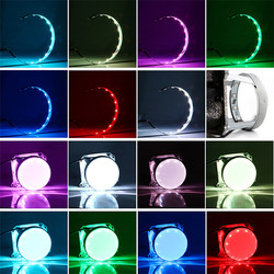 El demonio labrador auto del proyector ambiente de las luces SMD del coche del control LED de DC12V 5000lm APP llevó el equipo de los anillos del halo