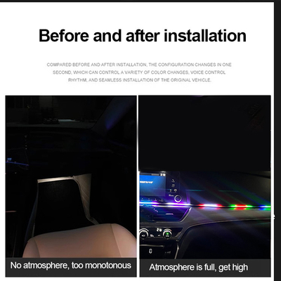 DC5V-12V RGB LED Decoración interior de automóviles Atmosfera Control de APP acrílico ligero Estilo oculto