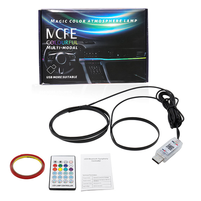 DC5V-12V RGB LED Decoración interior de automóviles Atmosfera Control de APP acrílico ligero Estilo oculto