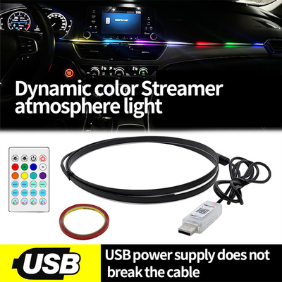 DC5V-12V RGB LED Decoración interior de automóviles Atmosfera Control de APP acrílico ligero Estilo oculto