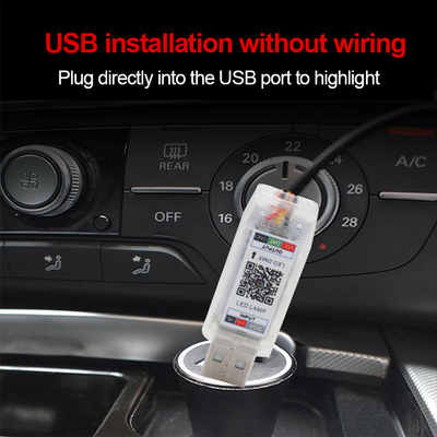 DC5V-12V RGB LED Decoración interior de automóviles Atmosfera Control de APP acrílico ligero Estilo oculto