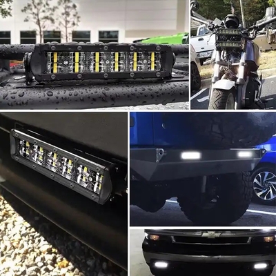 6D reflector fuera de la carretera LED barra de luz 4x4 12V 24V fila única de automóviles LED barra de luz
