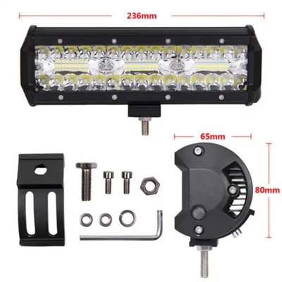 9 pulgadas de 180W de doble fila LED Light Bar Blanco / ámbar para vehículos todoterreno