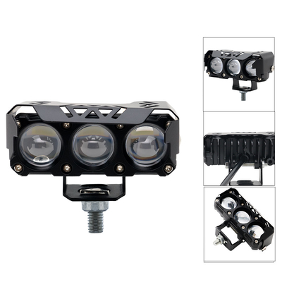 Tres globos oculares Motocicleta focos de luz LED luz de cabeza cercana amarillo blanco lejano luz auxiliar