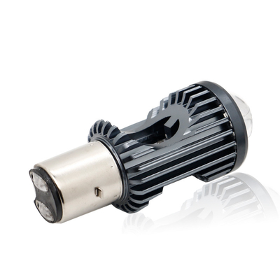 Mini luz de conducción DRL Motocicleta faro LED bombilla H4 H6 BA20D P15D Auto coche ojo de pez proyector lente de doble color