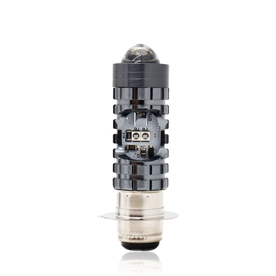 Mini luz de conducción DRL Motocicleta faro LED bombilla H4 H6 BA20D P15D Auto coche ojo de pez proyector lente de doble color