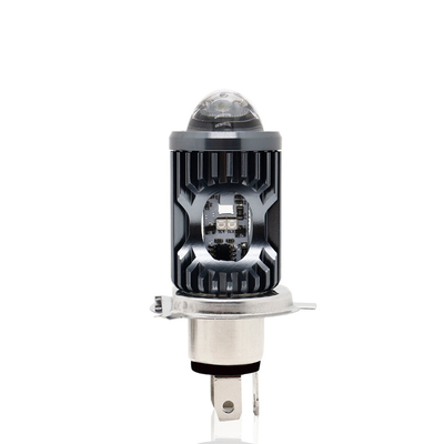 Mini luz de conducción DRL Motocicleta faro LED bombilla H4 H6 BA20D P15D Auto coche ojo de pez proyector lente de doble color