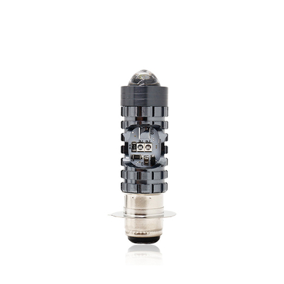 Mini luz de conducción DRL Motocicleta faro LED bombilla H4 H6 BA20D P15D Auto coche ojo de pez proyector lente de doble color