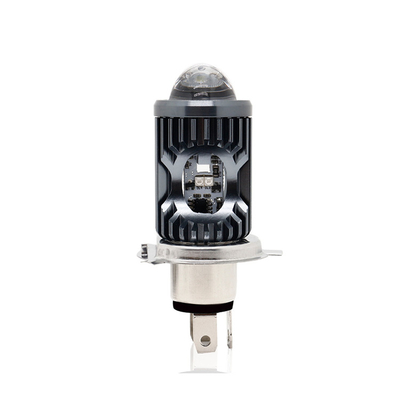 Mini luz de conducción DRL Motocicleta faro LED bombilla H4 H6 BA20D P15D Auto coche ojo de pez proyector lente de doble color
