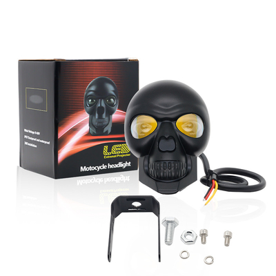 3 pulgadas 40w Motocicleta de cráneo faros Externo Spotlight LED Mini luz de conducción de doble color