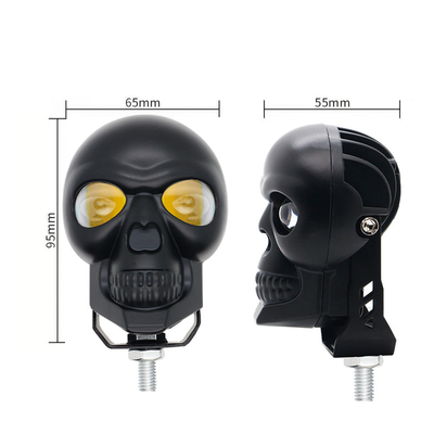 3 pulgadas 40w Motocicleta de cráneo faros Externo Spotlight LED Mini luz de conducción de doble color