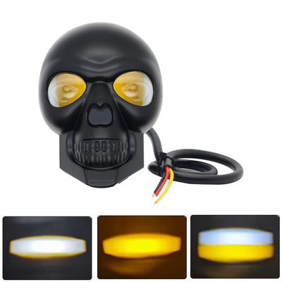 3 pulgadas 40w Motocicleta de cráneo faros Externo Spotlight LED Mini luz de conducción de doble color