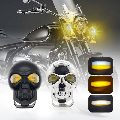 3 pulgadas 40w Motocicleta de cráneo faros Externo Spotlight LED Mini luz de conducción de doble color