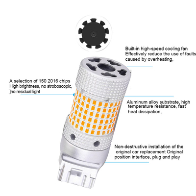 Automotriz LED señales de giro Canbus luz de niebla 2016 chip 150 SMD 1156/1157/7440 LED