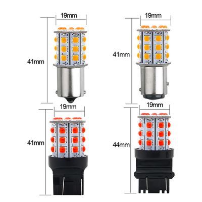 Signales de giro LED blancos de larga duración para automóviles 12V Cuerpo de aleación de aluminio Blanco Amarillo Rojo 3030 33SMD