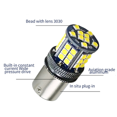 Indicadores de señales de giro LED de aleación de aluminio 3030 39 SMD 12v 1156 BA15S 1157 BAY15D T20 T25 Indicador de giro de automóvil