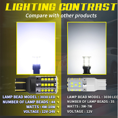 Luz de retroceso LED de aleación de aluminio blanco 1156 1157 T20 3030 44SMD 12V 24V