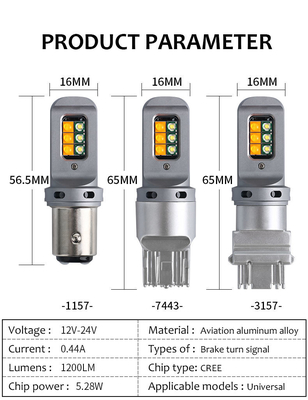 Luzes de señal de giro de freno LED de larga duración de 5W con 1156 bombillas LED universales de 12 smd 1156 P21W BA15S PY21W 3157 7443 Canbus
