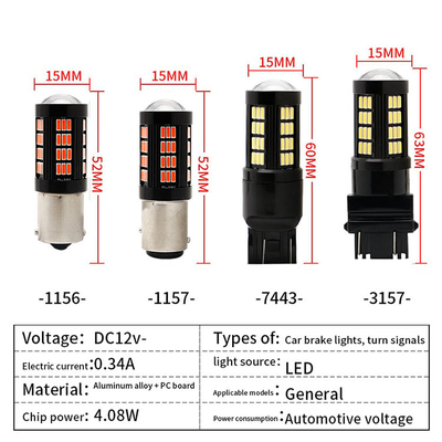 1157 1156 4014 66 SMD luz de freno LED coches de marcha atrás interior bombillas LED auto Canbus
