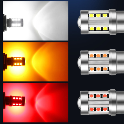 Luces de señalización de giro de automóviles LED blancas universales1156 1157 3030 15SMD bombilla LED blanca amarilla interior de la placa de licencia de Canbus LED