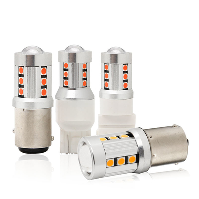 Luces de señalización de giro de automóviles LED blancas universales1156 1157 3030 15SMD bombilla LED blanca amarilla interior de la placa de licencia de Canbus LED