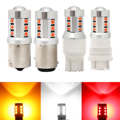Luces de señalización de giro de automóviles LED blancas universales1156 1157 3030 15SMD bombilla LED blanca amarilla interior de la placa de licencia de Canbus LED