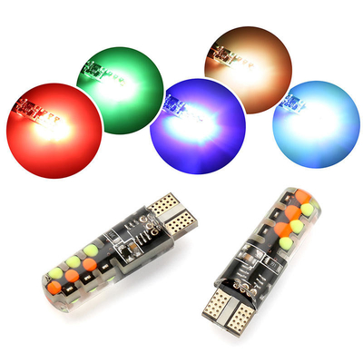 Brillo Nuevo tipo de automóvil interior bombilla LED T10 5050 6SMD color RGB con RGB con luces intermitentes de estroboscopo remoto