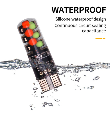 Brillo Nuevo tipo de automóvil interior bombilla LED T10 5050 6SMD color RGB con RGB con luces intermitentes de estroboscopo remoto