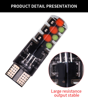 Brillo Nuevo tipo de automóvil interior bombilla LED T10 5050 6SMD color RGB con RGB con luces intermitentes de estroboscopo remoto