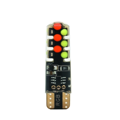 Brillo Nuevo tipo de automóvil interior bombilla LED T10 5050 6SMD color RGB con RGB con luces intermitentes de estroboscopo remoto
