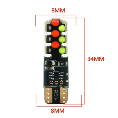 Brillo Nuevo tipo de automóvil interior bombilla LED T10 5050 6SMD color RGB con RGB con luces intermitentes de estroboscopo remoto
