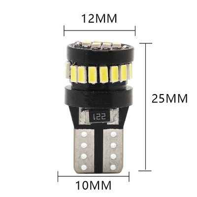 3014 Chip LED bombillas luminosas de automóviles Luz blanca 360 grados Ángulo de haz T10 3014 24smd Corriente constante Brillante bombilla LED