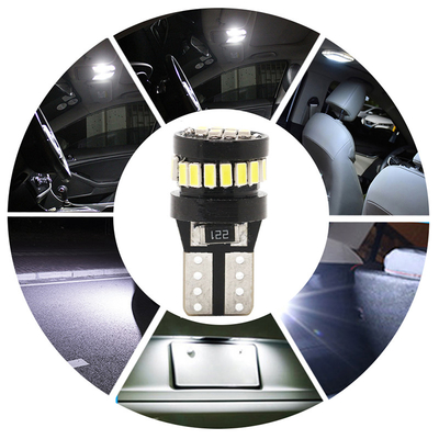 3014 Chip LED bombillas luminosas de automóviles Luz blanca 360 grados Ángulo de haz T10 3014 24smd Corriente constante Brillante bombilla LED
