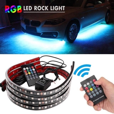 Luces de interior LED para automóviles Control remoto multicolor ABS flexible 12V Luz de banda LED de automóvil