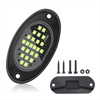 12V Chasis resistente al agua luz 2835 LED de un solo color blanco puro 24 luz de roca LED para camión Jeep ATV UTV Offroad Underglow