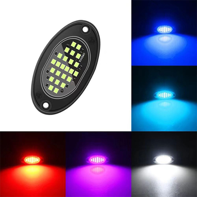 12V Chasis resistente al agua luz 2835 LED de un solo color blanco puro 24 luz de roca LED para camión Jeep ATV UTV Offroad Underglow